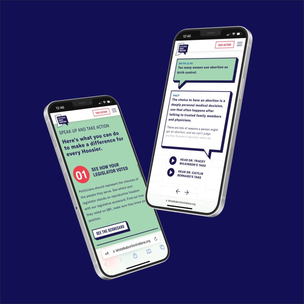 Let's Talk About Abortion responsive website mockup